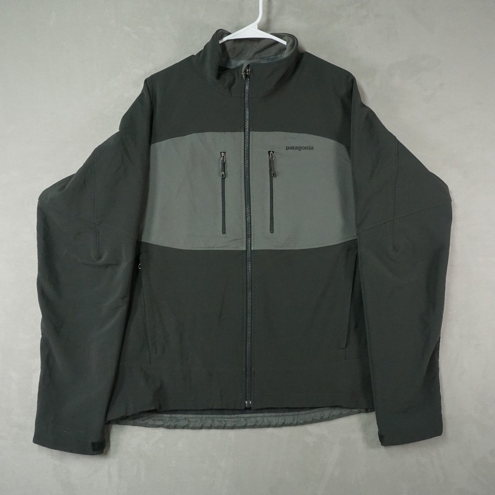 Patagonia Polartec Windbloc Jacket Mens L Gray Full Zip Lined Soft Shell Outdoor